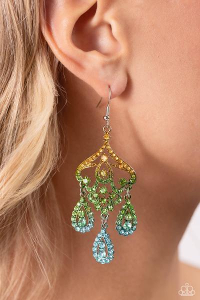 Chandelier Command/copper green&blue
