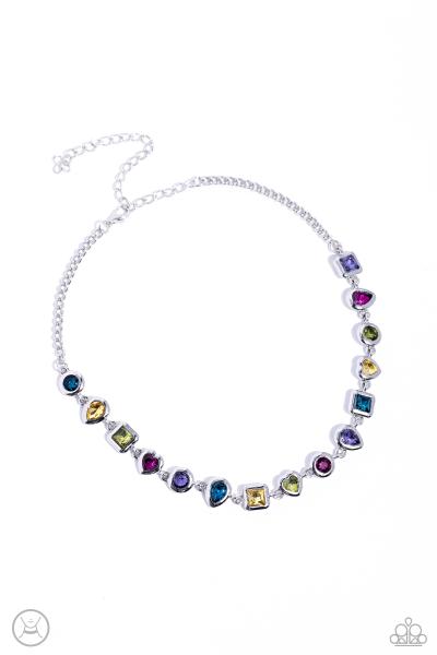 2 piece set Abstract Admirer Choker  & Actively Abstract Bracelet - Multi -